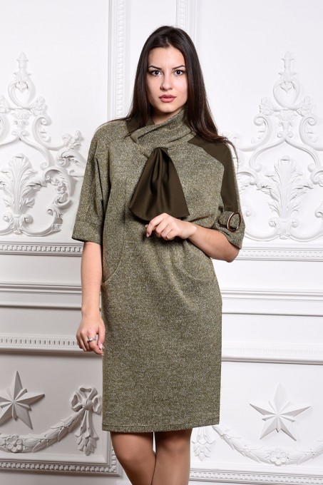 Платье мод. 1445-1 цвет Оливковый