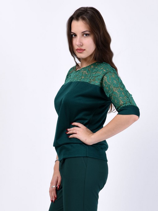 Блуза мод. 1447-1 цвет Изумрудный