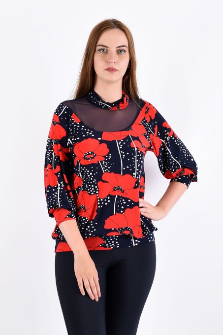 Блуза мод. 1506 цвет Красный