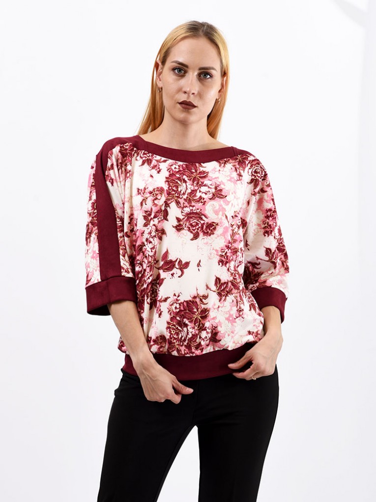 Блуза мод. 1523 цвет Бордовый