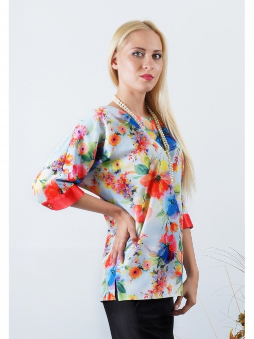 Блуза мод. 3504 цвет Цветы