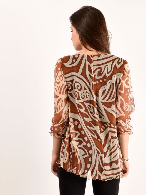 Блуза мод. 6505 цвет Коричневый